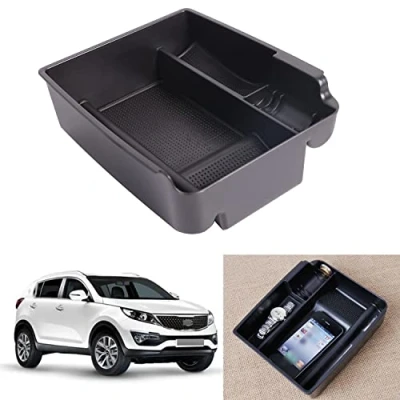 Image of Secondary Storage Box Organiser Armrest Centre Console for Sportage 2011 2015