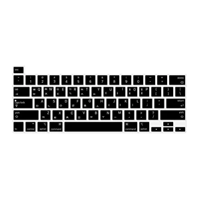Image of MiNGFi Korean Silicone keyboard Cover for MacBook Pro 16&quot; M1 (2019+) Model A2141 13&quot; (2020+) A2338 A2289 A2251 US layout Black