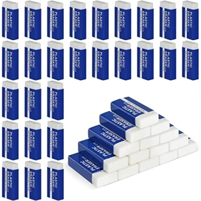 Image of 42 Pcs Plastic Erasers 2B Eraser Mini Eraser, Pencil Soft for Artists, Kids, School and Office White