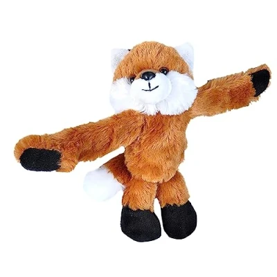 Image of Wild Republic Huggers Soft Toy Slap Bracelet, Gifts for Kids, Red Fox Plush 20 cm