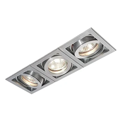 Image of Saxby Xeno 50W Triple Aluminium Modern Decorative Tilt GU10 Recessed Boxed Downlight