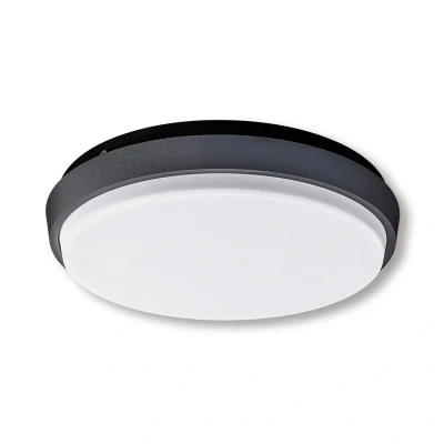 Image of Mio LED 18cm Round Flush Ceiling Light Anthracite 3000K IP54