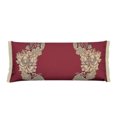 Image of Morris &amp; Co Honeysuckle Tulip Cushion 70cm x 30cm Red Gold