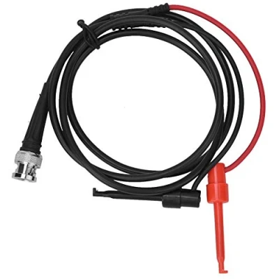 Image of Coaxial Cable BNC to Crocodile Chip Test Hook Kit Dual Clip Leads Probe for Vehicle Maintenance Oscilloscope Electrical Testing