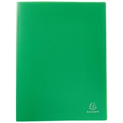 Image of Exacompta Ref 8823E Semi Rigid PP Display Book Suitable for A4 Documents, Wipeable Cover, 500 Micron Polypropylene, 20 Pockets, 40 Viewing Pages Light Green Cover