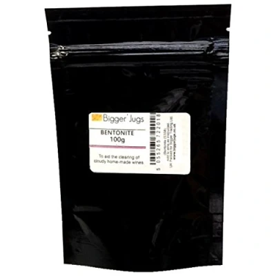 Image of Bentonite 100g Heavy Duty Resealable Pouch with Tamper Proof Seal Fining Agent for Home Brew Beers &amp; Wines