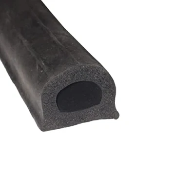 Image of Sponge D section rubber extrusion 19mm x 24mm per metre