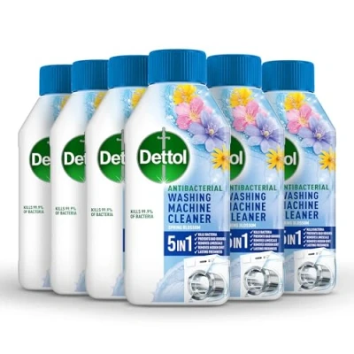 Image of Dettol Washing Machine Cleaner, Blooming Beautiful, Multipack of 6 X 250ml, Total 1.5L, Descaler, Drum Antibacterial Disinfectant, Laundry