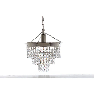 Image of Brunswick 3 Tier Strass Nickel Pendant Ceiling Light