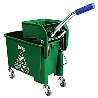 Image of Jantex Bucket And Wringer Green 630x670x270mm Cleaning With Handle Restaurant