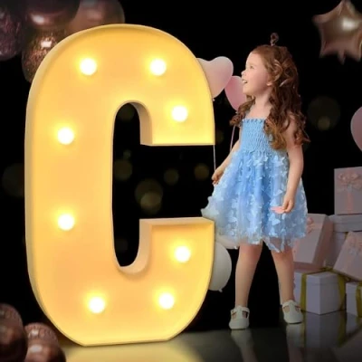 Image of 100cm/3FT Light Up Letter C, Marquee Letters, Mosaic Giant Anniversary Party Decorations, Birthday Wedding DIY Decor