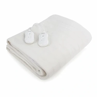 Image of Carmen C81190 Double Fitted Electric Under Blanket with Overheat Protection, 65W x 2, White