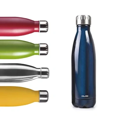 Image of IBILI Thermos Flask with Double Wall, Blue, 500 ml, 18/10 Stainless Steel, Reusable