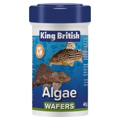 Image of King British Algae Wafers 40g Multi Vitamin Complete Sinking Fish Food For Bottom Feeding Catfish, Plecostomus &amp; Eating Natural Ingredients