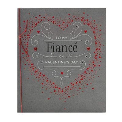 Image of UK Greetings Valentine&#039;s Day Card for Fiancé Heart Design