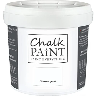 Image of Chalk Paint Everything® Bianco Gesso (Chalk White) 5 l Water Based for Shabby Chic Furniture, Décor, and Upcycling Projects Non Toxic, Easy to Apply