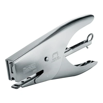 Image of Rapid Supreme S51 Stapling Pliers, 15 Sheet Capacity, Uses No. 21 Staples, Ergonomic Design, Metal, Chrome, 10538702