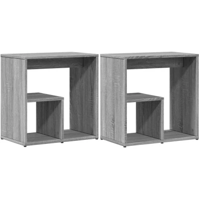 Image of vidaXL Side Tables 2 pcs Grey Sonoma 50x30x50 cm Engineered Wood