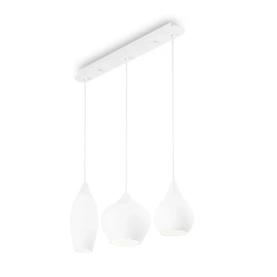 Image of Soft 3 Light Hanging Ceiling Pendant White, E14