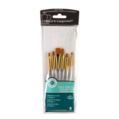 Image of Royal and Langnickel Shader Taklon Variety Brush Set Gold (Pack of 6)