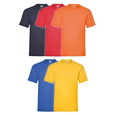 Image of Fruit of the Loom T Shirts Pack 5, Colour Set I, XL