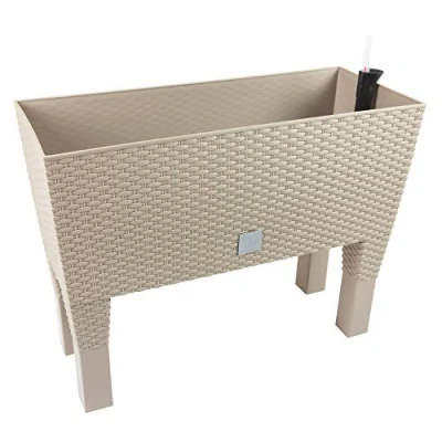 Image of Prosperplast Mocca premium quality 80 cm Rato Case High flower pot, rattan style