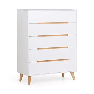 Image of Julian Bowen 5 Drawer Chest, Engineered Wood, White, One Size