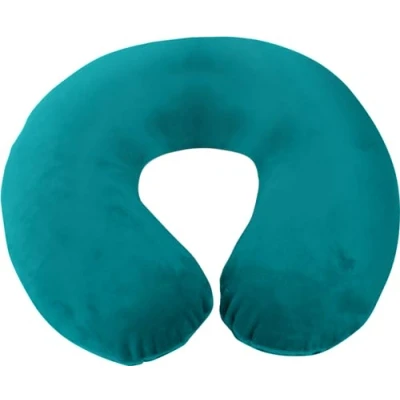 Image of Memory Foam Moulded Pressure Relief Neck Cushion Comfort and Posture, Ideal for Travel Supports the Head, Chin when Sleeping use Plane, Train or Car Journeys Pillow In Teal