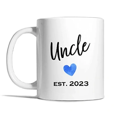 Image of Risk A Designs Uncle Est 2023 Mug, Gift, Birthday Pregnancy Reveal Gift