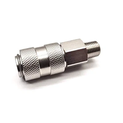 Image of Female Pneumatic Coupling 1/4&quot; BSPT Male Thread PCL Airflow Air Line Hose Fitting AC21CM Type