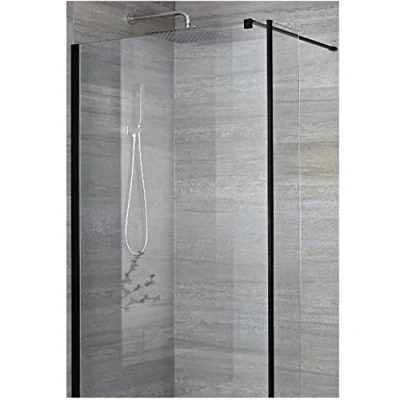 Image of Milano Nero Black Wet Room Shower Enclosure Return Panel 700mm