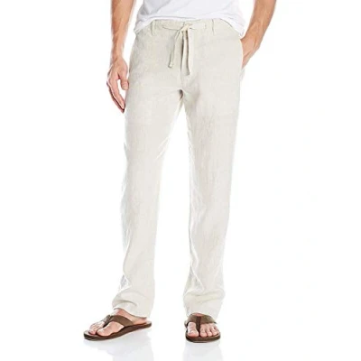 Image of Perry Ellis Men&#039;s 100% Drawstring Pant Casual, Natural Linen, 32W x 32L