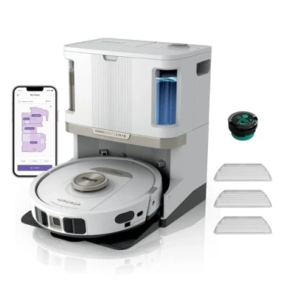 Image of Shark PowerDetect 2 in 1 Robot Vacuum &amp; Mop, NeverTouch Pro 60 Day Self Empty, Refill and Clean with 3D LiDAR Navigation, NeverStuck Obstacle Bypass, WiFi/App/Alexa, White