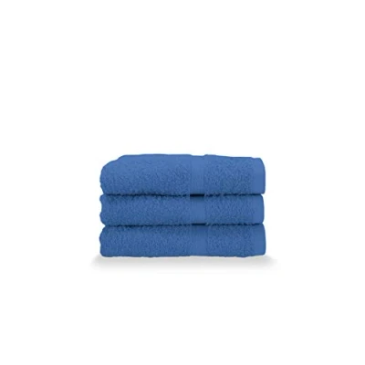 Image of Gabel Guest Towels, Pure Cotton Hydrophilic Sponge, 40 x 60 cm, Electric Blue, Set of 3