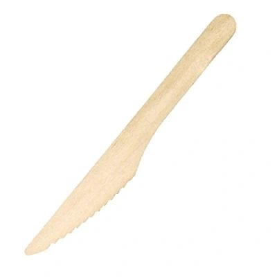 Image of Birchwood Disposable Knives Pack of 100 Wooden Knives, Biodegradable