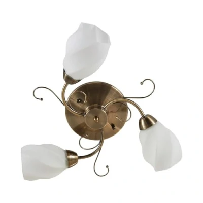 Image of Ceiling Light &#039;Amedea&#039; dimmable (Antique, Vintage) in Bronze Made of Glass for e.g. Living Room &amp; Dining (3 Sources, E14) from Lindby lamp, lamp