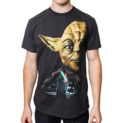 Image of STAR WARS Yoda Last Battle Return of The Jedi T Shirt(MD, Black)
