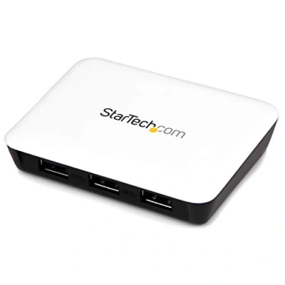 Image of StarTech.com USB 3.0 to Gigabit Ethernet NIC Network Adapter with 3 Port Hub White, ST3300U3S