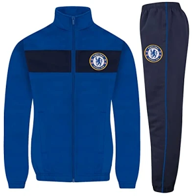 Image of Chelsea FC Official Football Gift Boys Tracksuit Set Royal 12 13 Years XLB