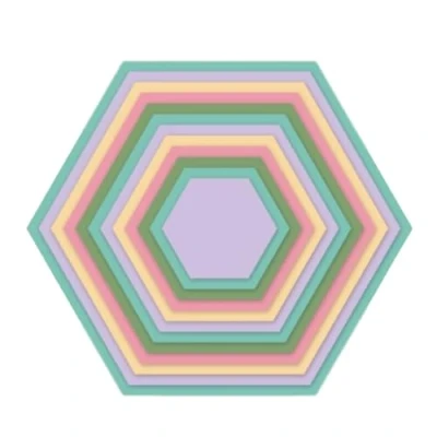 Image of Craftelier Essential Die Set for Scrapbooking Creations and other Crafts Hexagon Shape Approximate Size of Dies between 1.75&quot; x 1.5&quot; 5.75&quot; 5&quot;