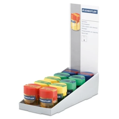 Image of Staedtler Round tub single sharpener 511 006 asst colours pack 10