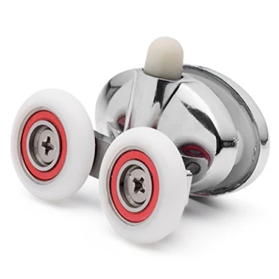 Image of 2 x Double Bottom Butterfly Shower Door Rollers/Wheels 25mm diameter L077 1