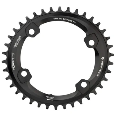 Image of Wolf Tooth: Elliptical 110 BCD 4 Bolt Chainring for Shimano GRX 46t Black