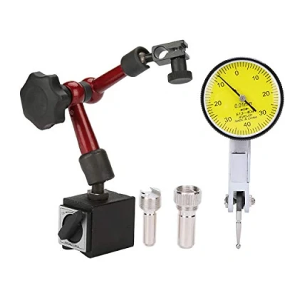 Image of Oumefar Flexible Magnetic Base Holder Stand with Installation Accessories &amp; Lever Dial Test Indicator Gauge Scale Precision Shockproof Useful Tool for Measing