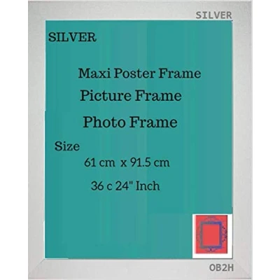 Image of OB2H Silver Maxi Poster Frame Picture (Silver, 61 cm x 91.5 (36 24 Inch))