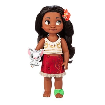 Image of Disney Store Official Moana Doll Animator Collection, 39cm / 15 with Realistic Rooted Hair &amp; Outfit, Padded Satin Pua Soft Toy, Collectible Toddler Doll, Toy Suitable for Ages 3+