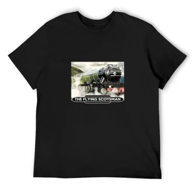 Image of The Flying Scotsman Steam Train Gift White Mens T Shirt Men. Engine Gifts S