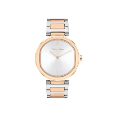 Image of Calvin Klein Analogue Quartz Watch for Women with Two Tone Stainless Steel Bracelet 25200251
