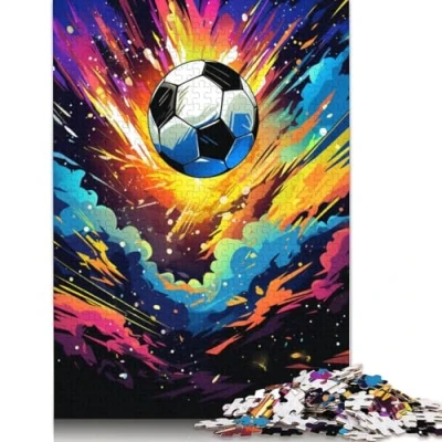 Image of Jigsaw Puzzles for Adults 1000 Colourful Football Cardboard Educational Game 38x26cm