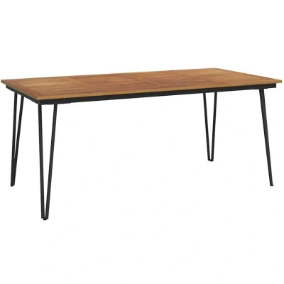 Image of vidaXL Garden Table with Hairpin Legs 180x90x75 cm Solid Wood Acacia